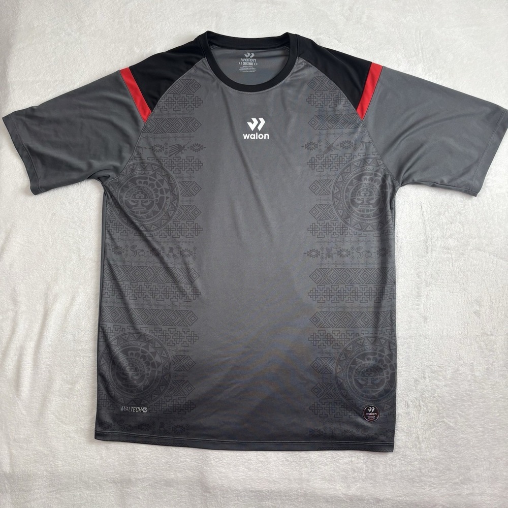 Walon Valtech Aztec Grey Short Sleeve Soccer Jersey Men's XL